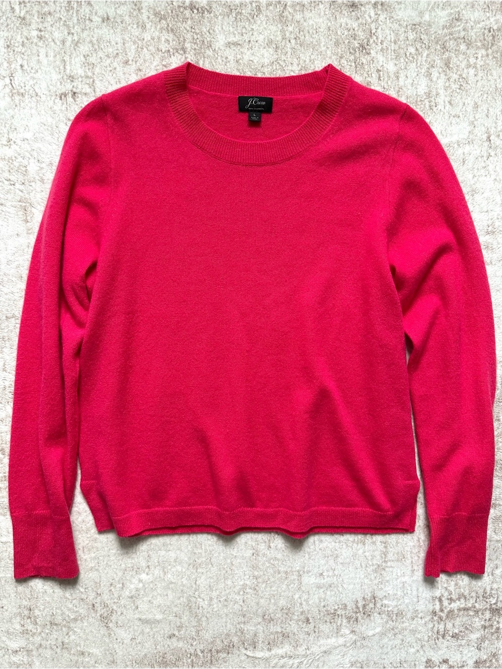 J.Crew Cashmere Slim-fit Crewneck Sweater in Fresh Berry - Picture 2 of 5